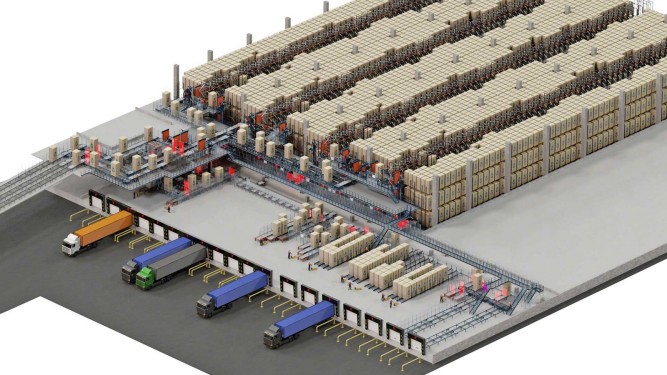 Mecalux automatise l'entrepôt relié à l'usine PepsiCo de Furnes en Belgique